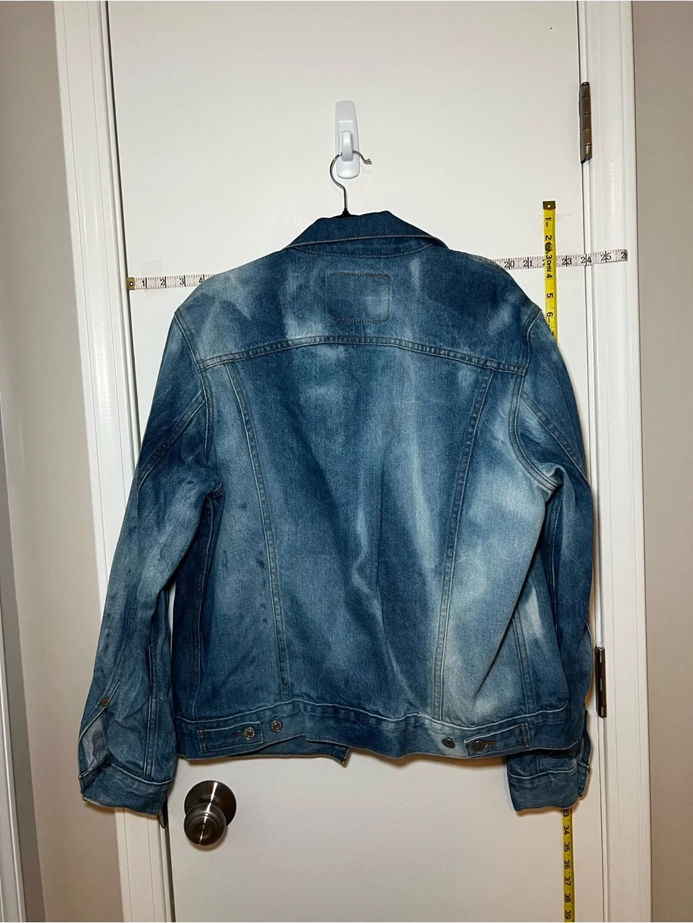 Levi's Faded Blue Distressed Denim Jacket Sturdy like New Button Details